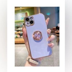 Purple Phone Case with a Rhinestone Decor Holder